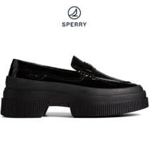 Sperrys Women's Platform Leather Loafer Black Size 11